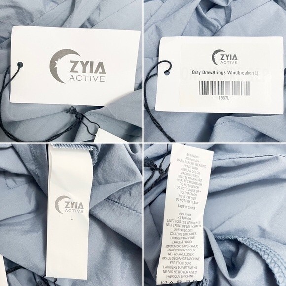 NWT Zyia Active Drawstrings Lightweight Windbreaker Blue Gray Women’s Large New - Picture 12 of 16